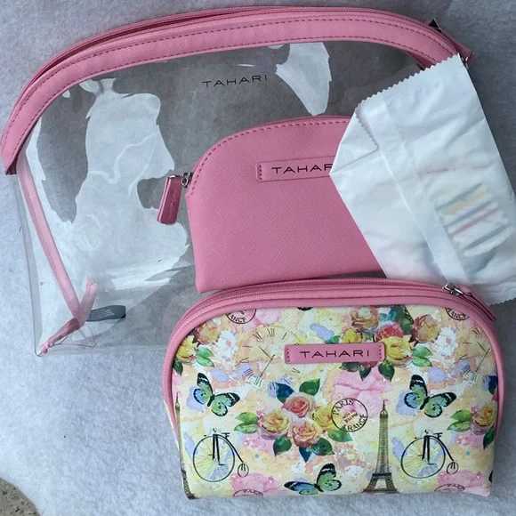Tahari Travel Trio Cosmetic Bags Set of 3 NWT - Picture 9 of 9